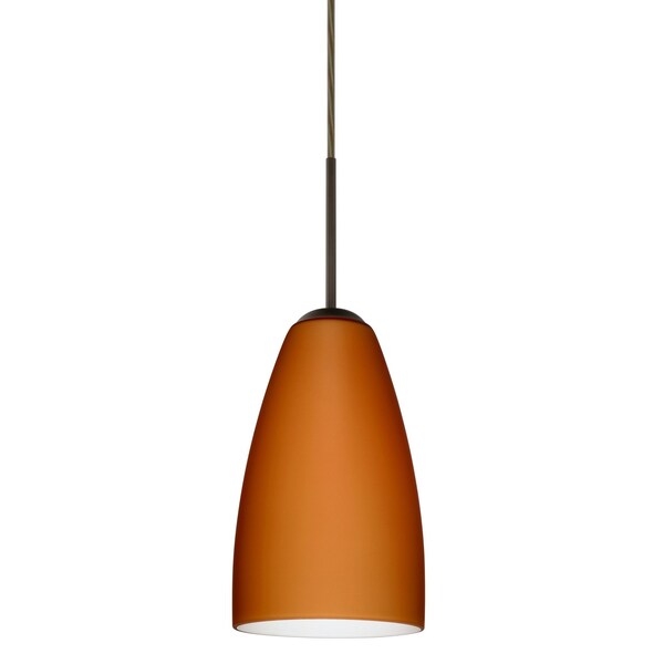 Besa Lighting Riva 9 Cord Pendant, Amber Matte, Bronze Finish, 1x9W LED 1JT-151180-LED-BR - main